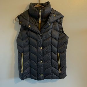 Michael Kors Black Hooded Puffer Vest